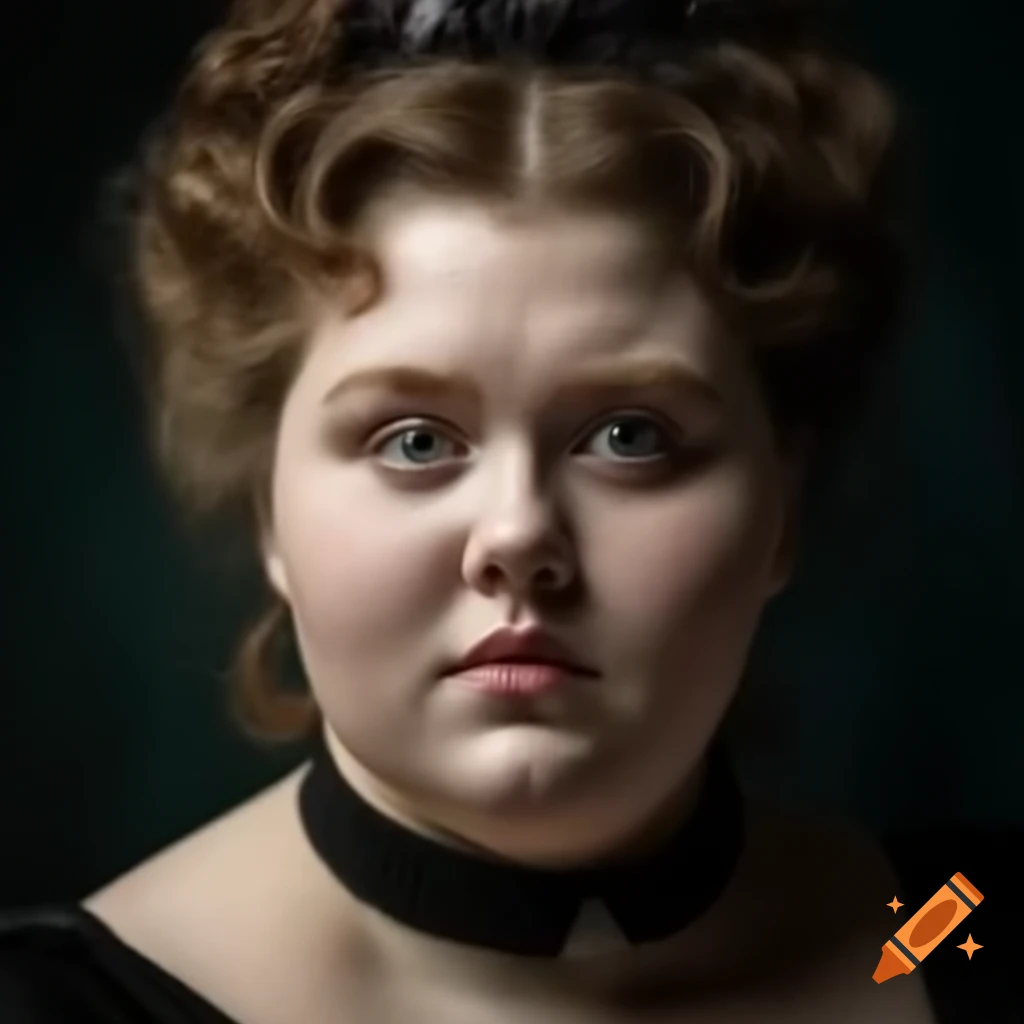 Face of a beautiful plus-sized Victorian lady