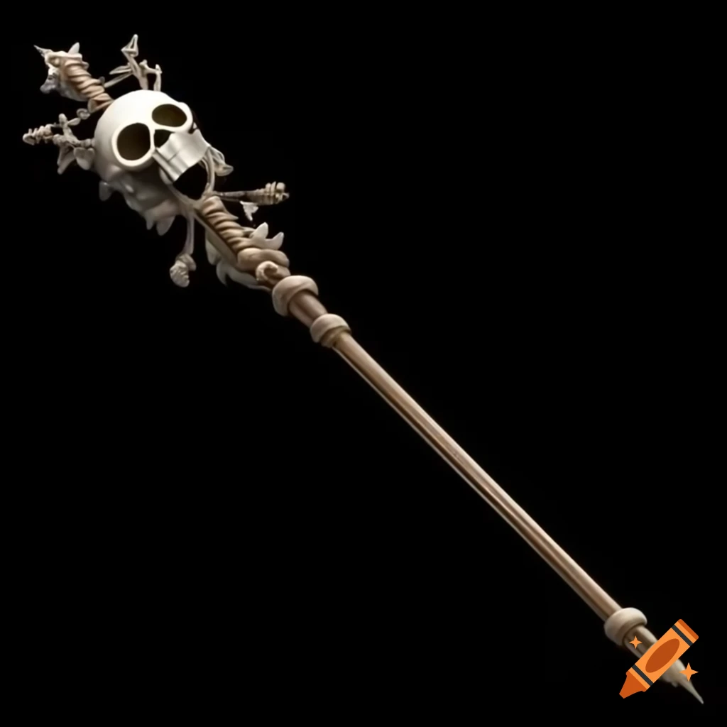 Ornate staff featuring a skull design