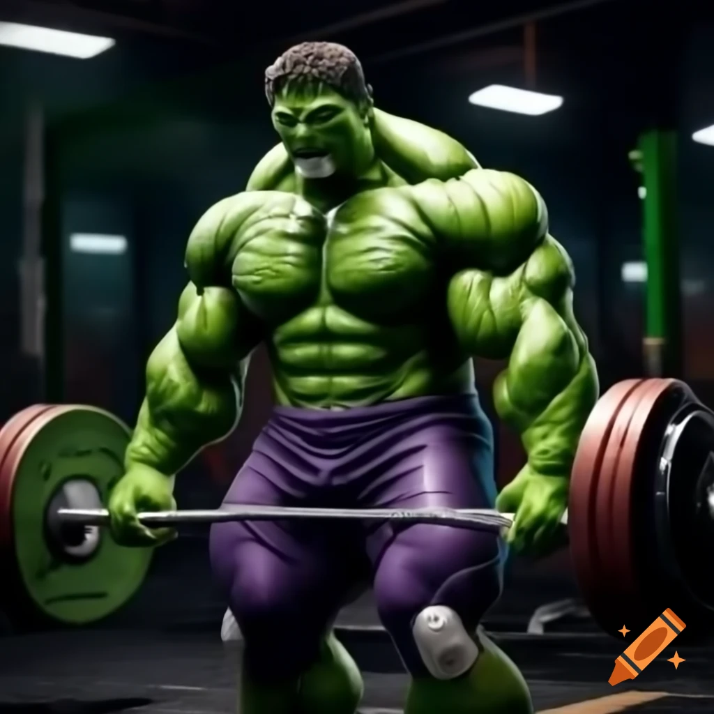 HULK character engaging in powerlifting