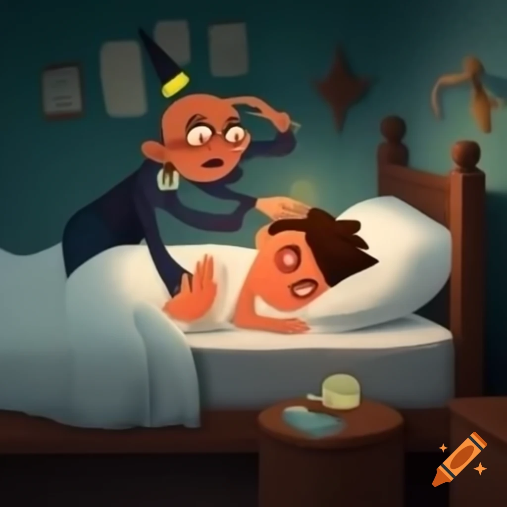 Child getting out of bed and rubbing their eyes