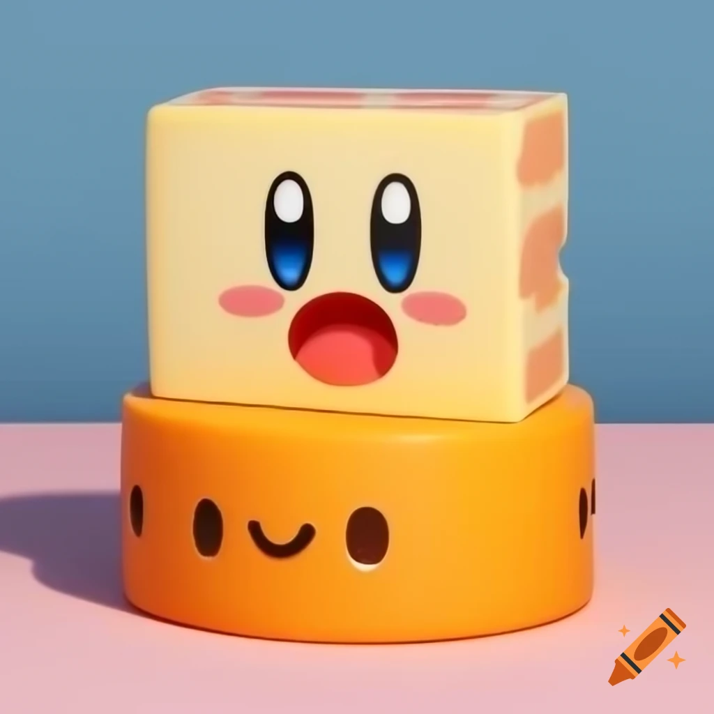Block of cheese featuring Kirby's face