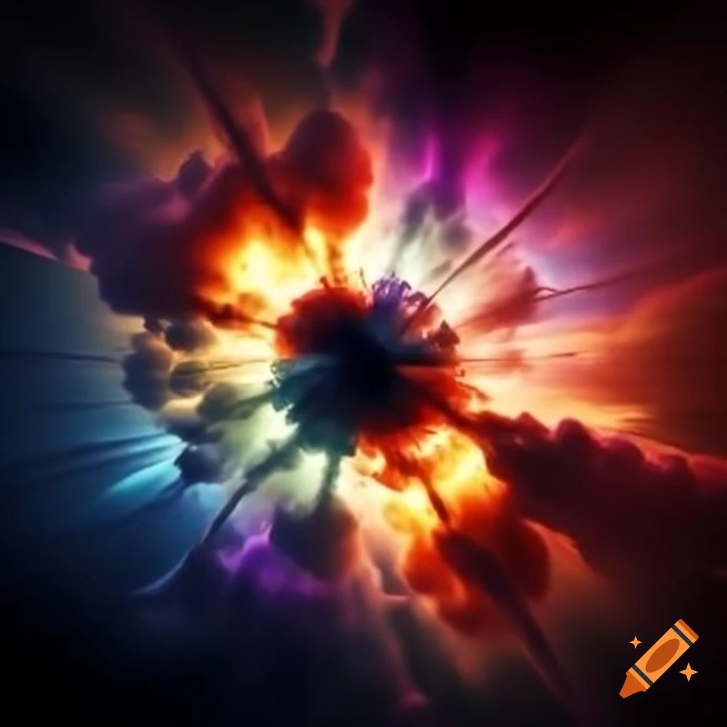 Realistic rainbow-colored nuclear explosion