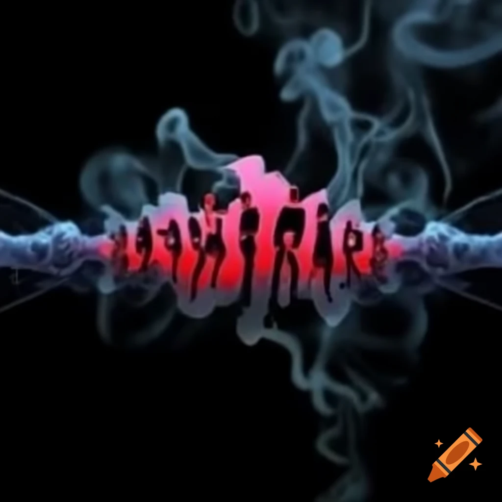 Rock band logo featuring smoke effect