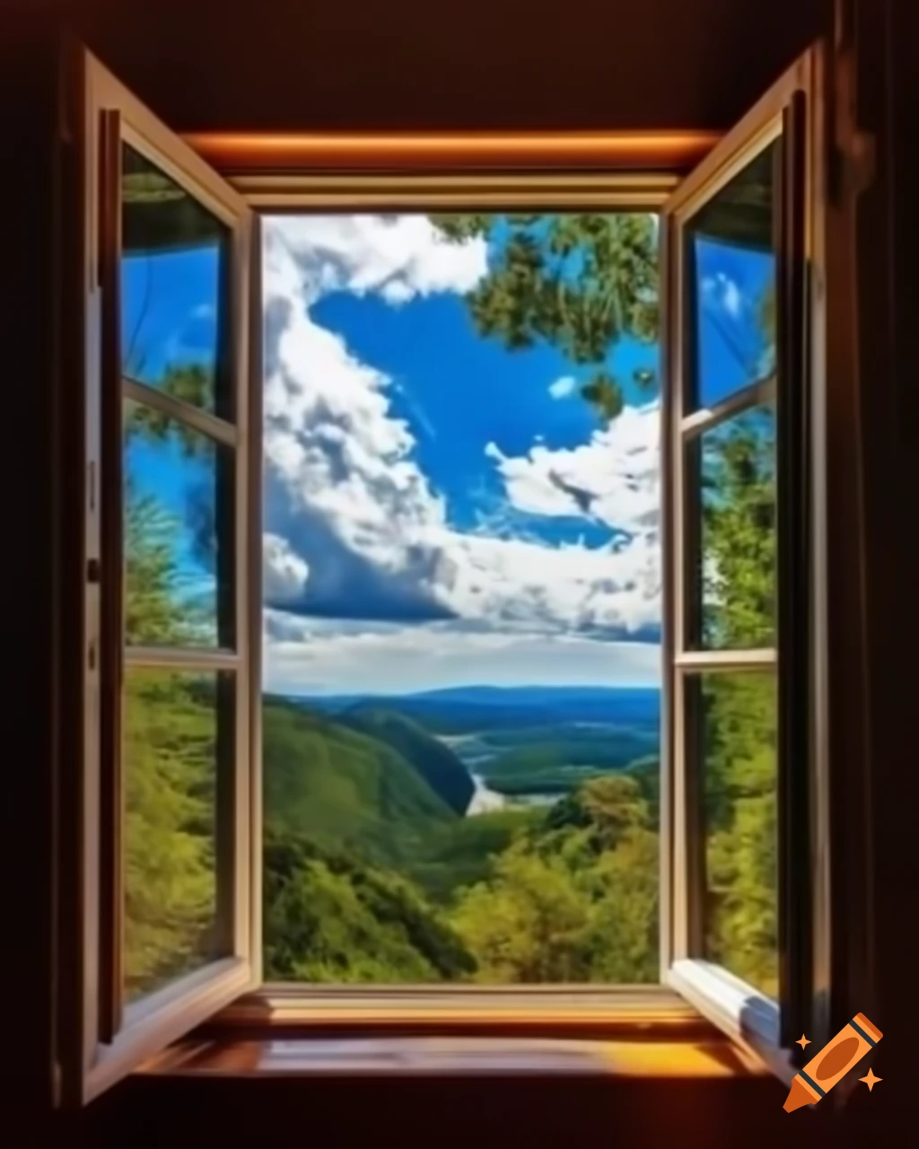 Nature view from a window perspective