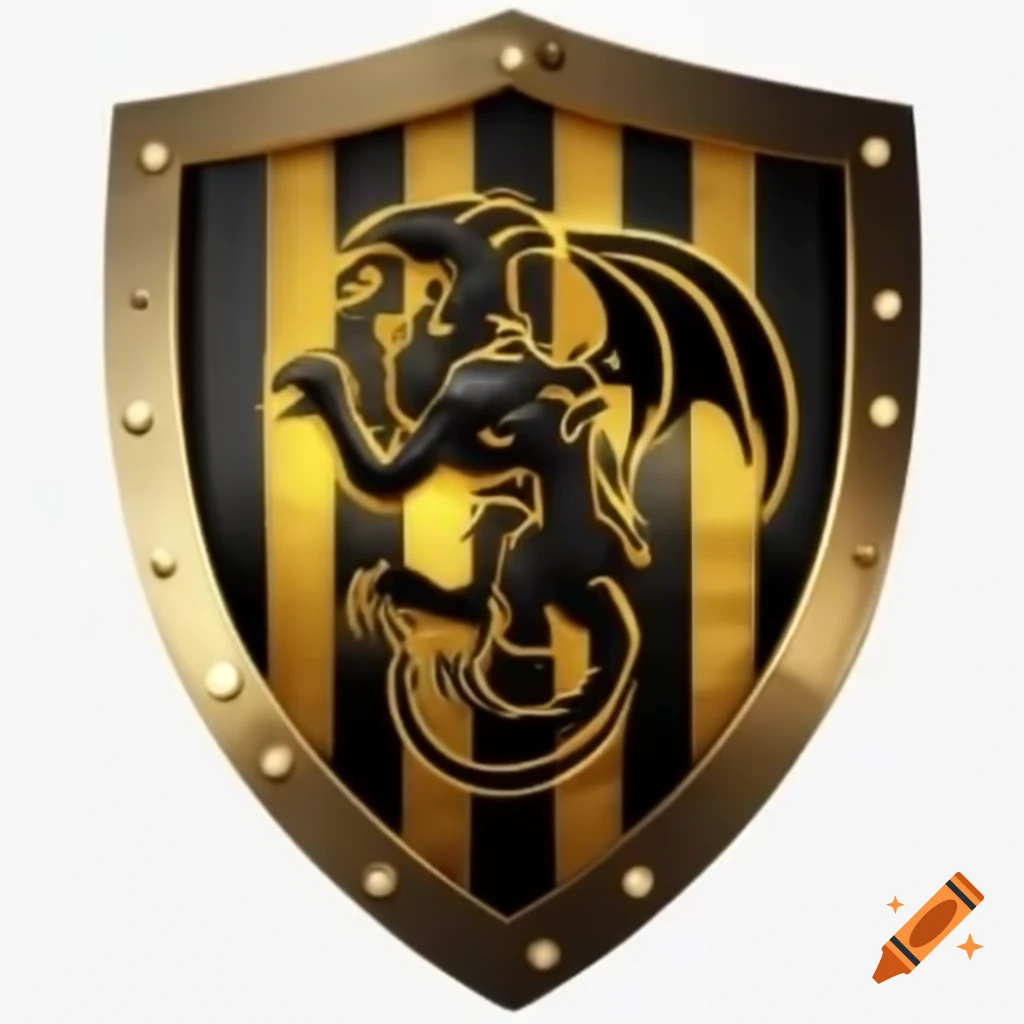 Soccer shield featuring a manticore in black and gold