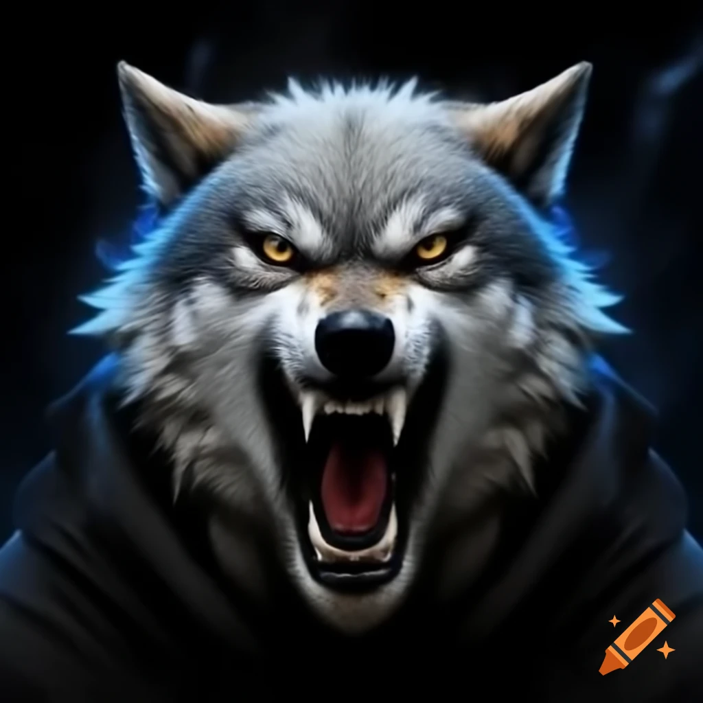 Aggressive wolf logo design