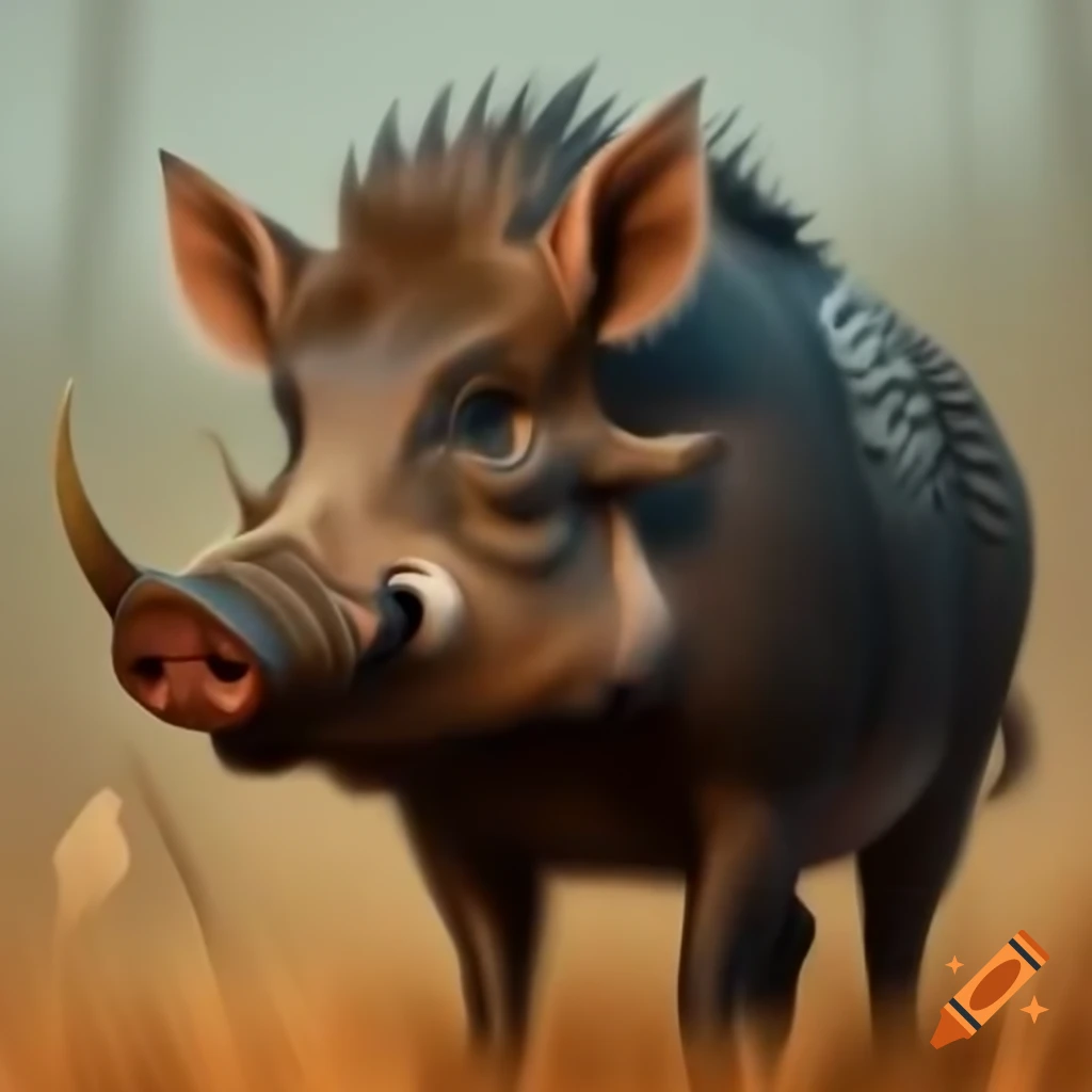 Wild boar viewed from the front