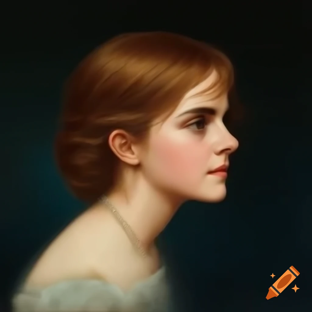 1800s styled portrait of a woman resembling Emma Watson