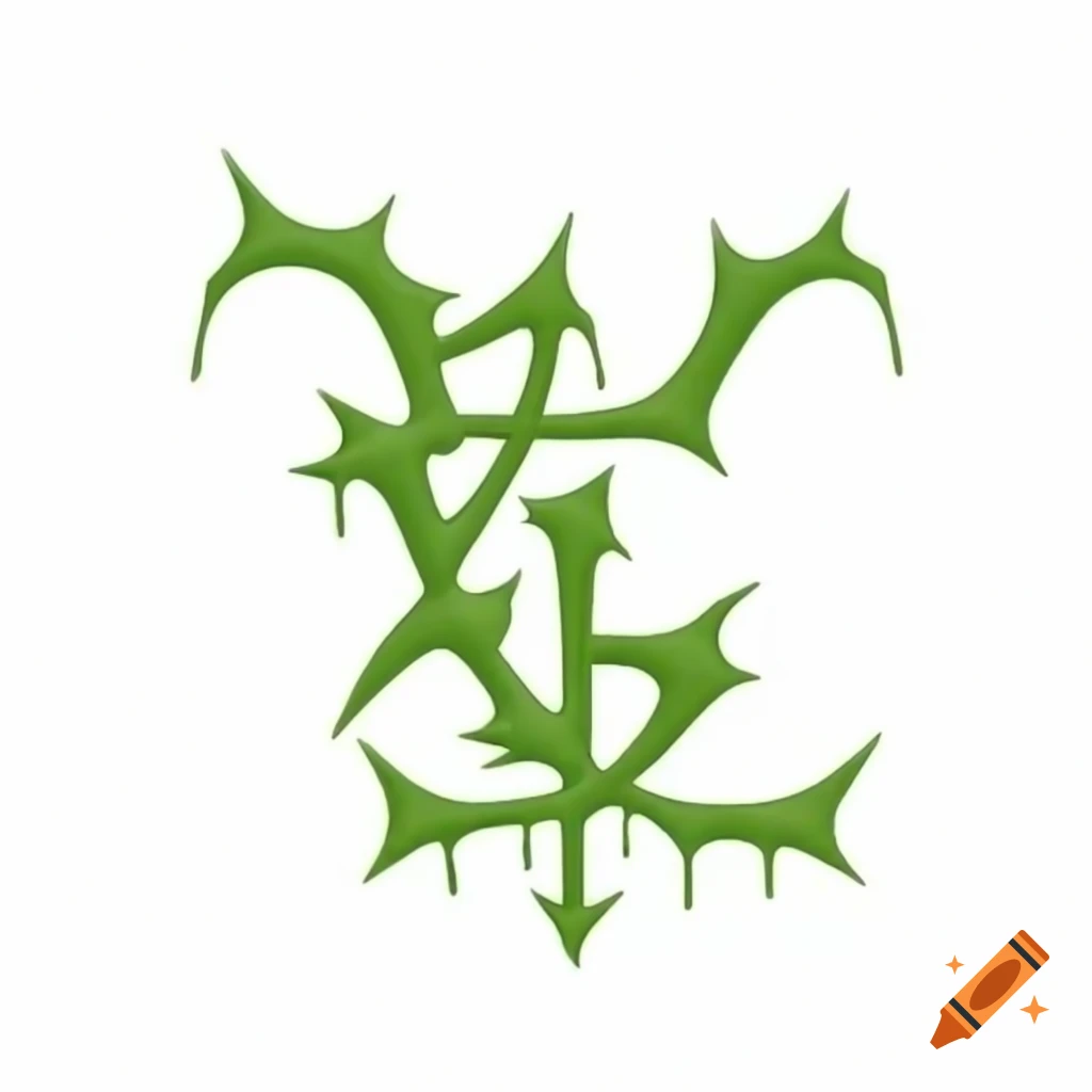 Elegant high fantasy design with ivy branches and heraldric spikes, inspired by Yoshitaka Amano