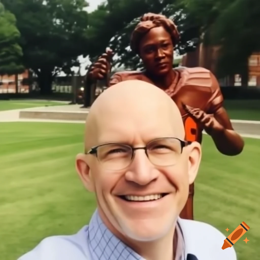Donovan McNabb displaying jealousy at Kyle McCord statue unveiling at Syracuse University