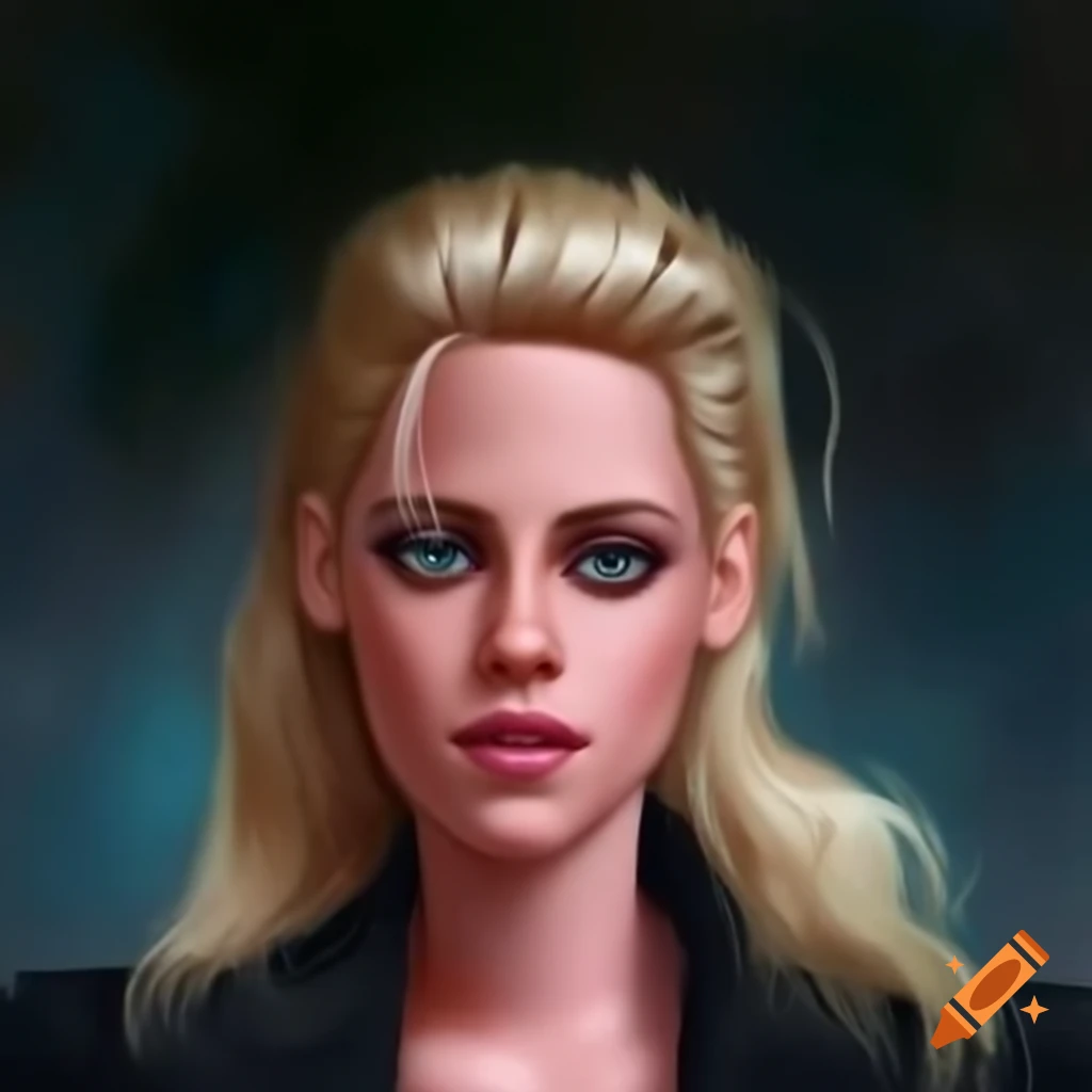 Artistic representation of Kristen Stewart as a Barbie doll