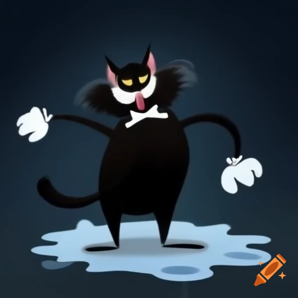 Long-haired black tuxedo cat with white markings on carpet
