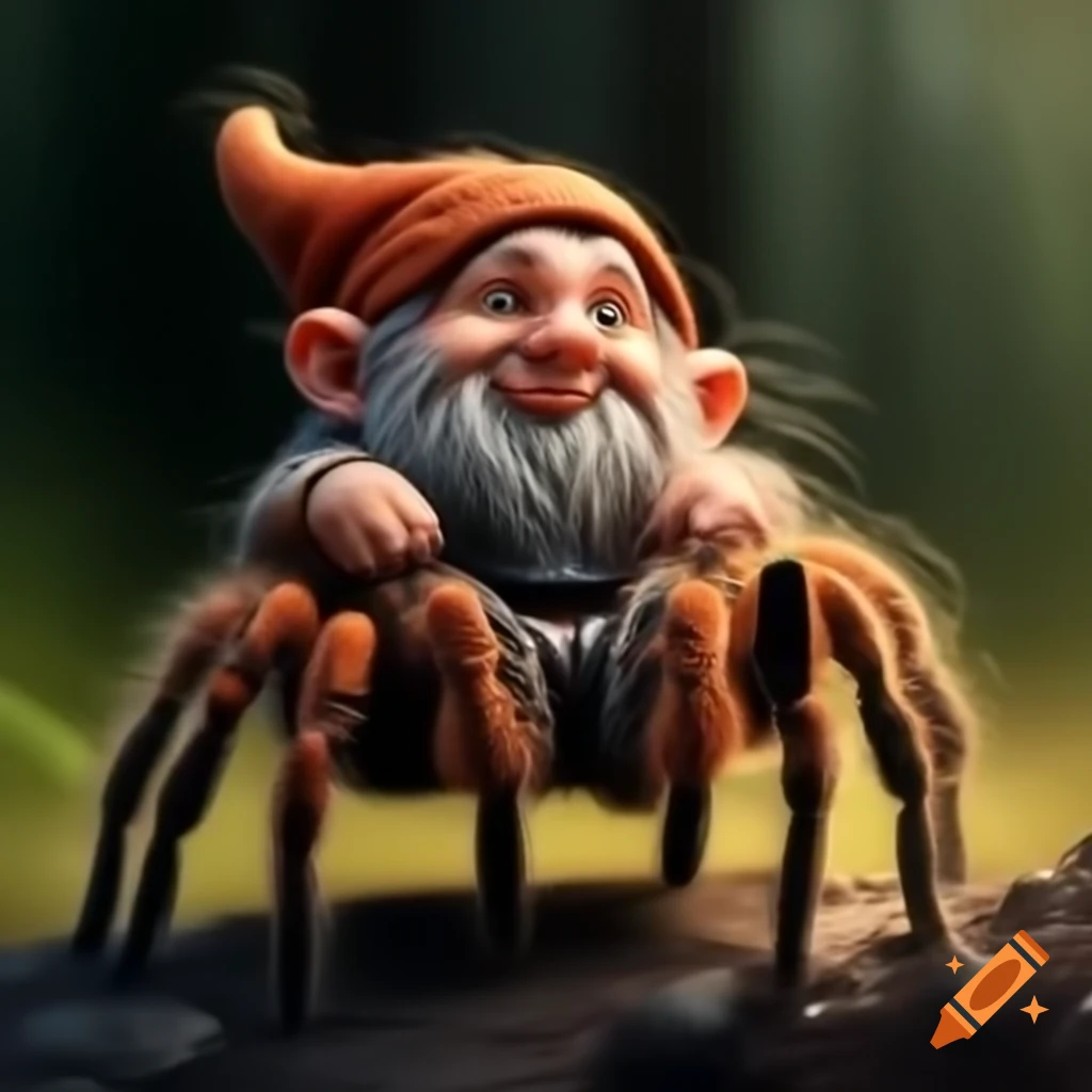 Dwarf riding a tarantula