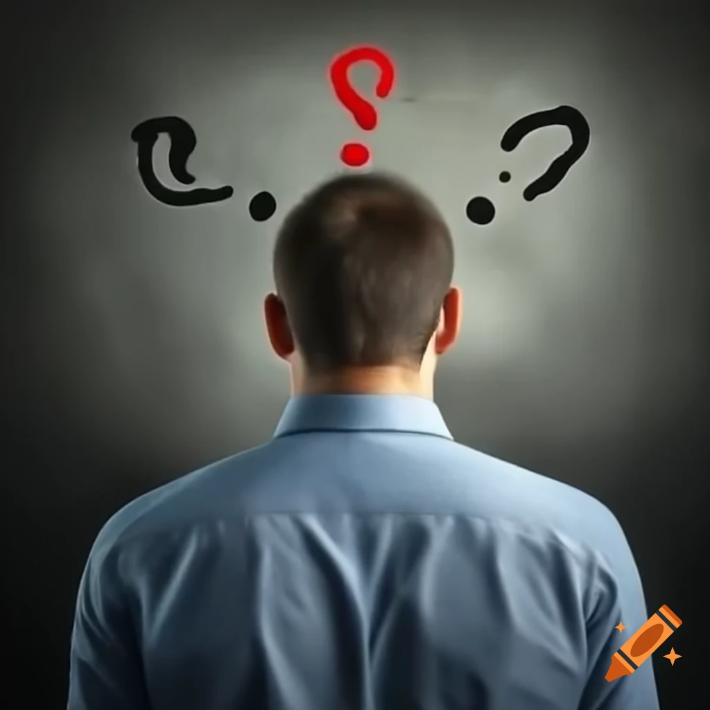 Man contemplating moral decision between right and wrong