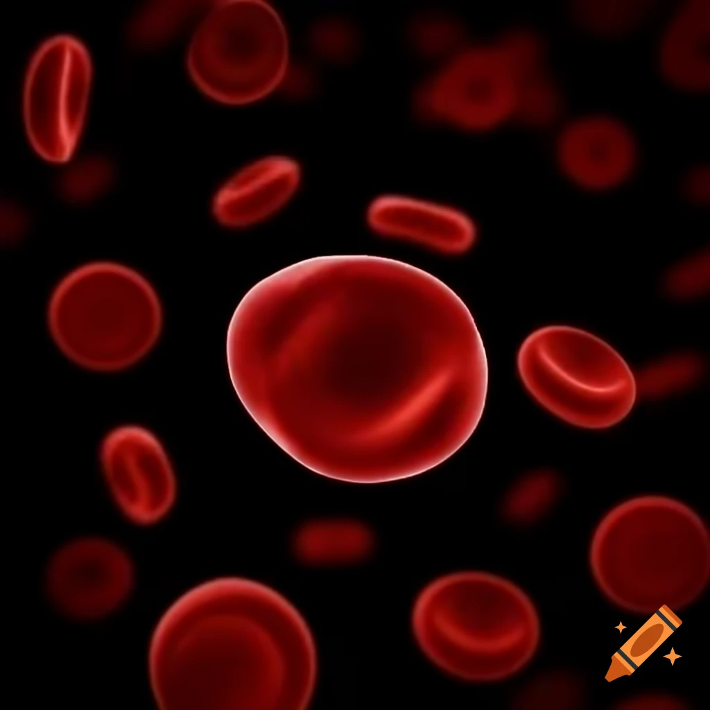 Magnified view of red blood cells