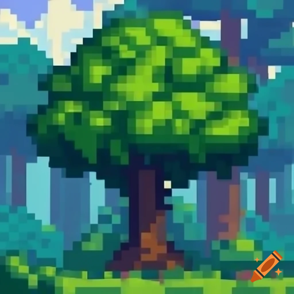 Pixel art tree