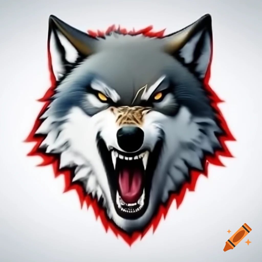 Aggressive wolf logo design