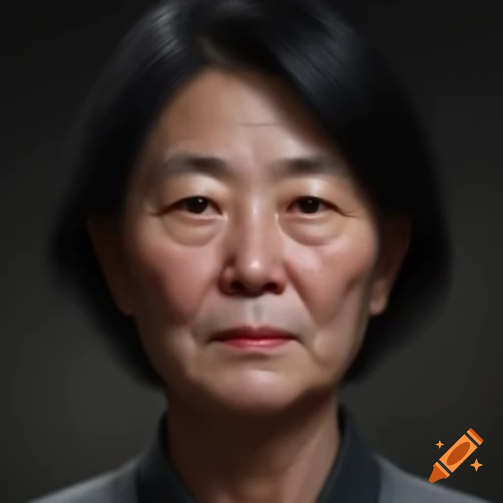 Semi-realistic portrait of a middle-aged Korean woman