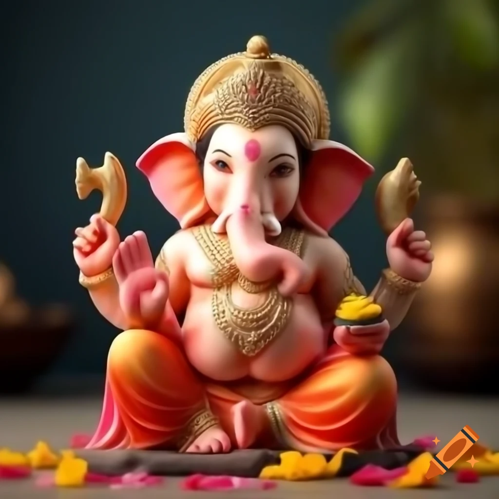 Ganesha idol with intricate details