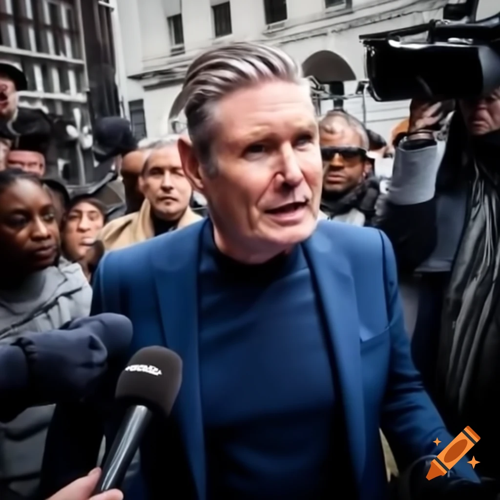 Kier Starmer observing far-right protests with a condescending expression