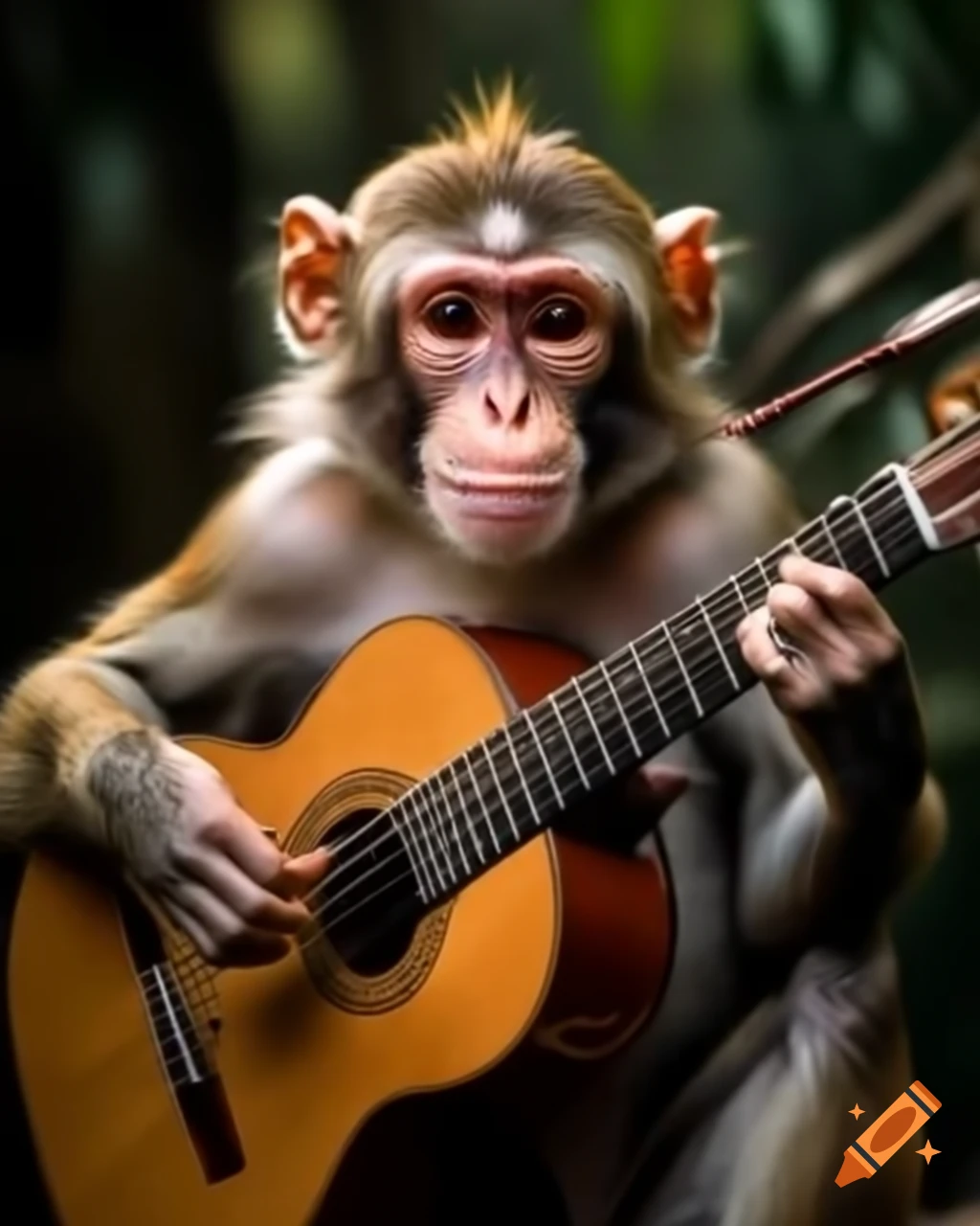 Monkey playing music