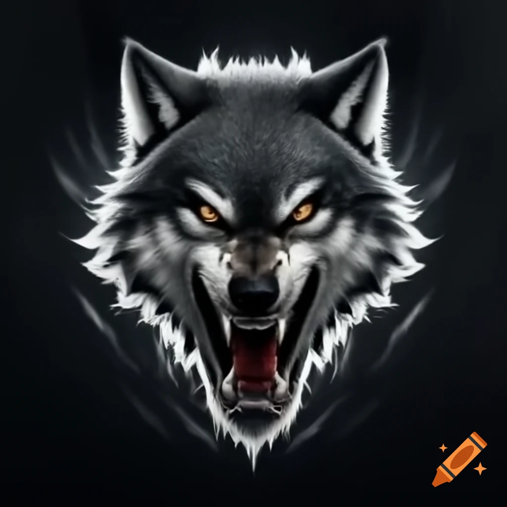 Aggressive wolf logo design