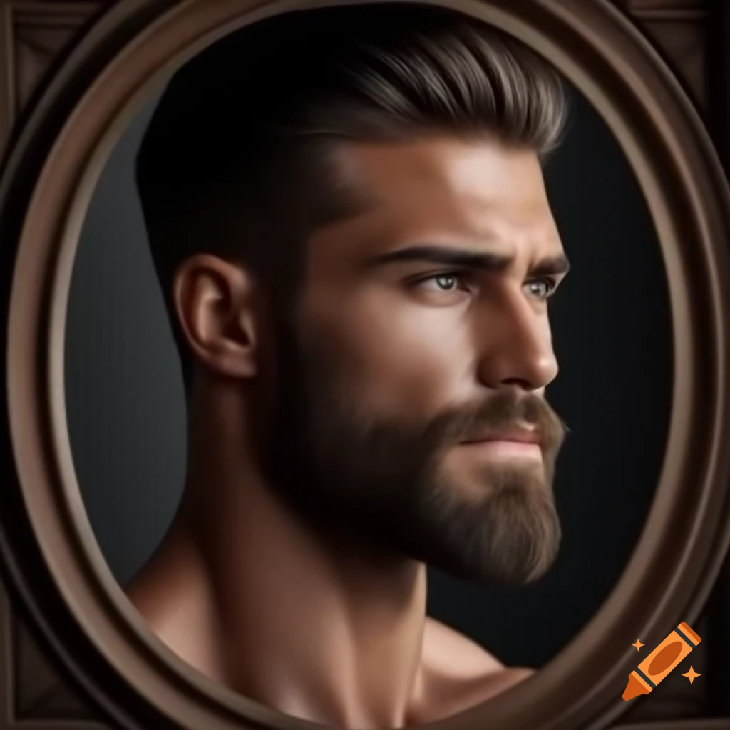 Masculine man framed portrait