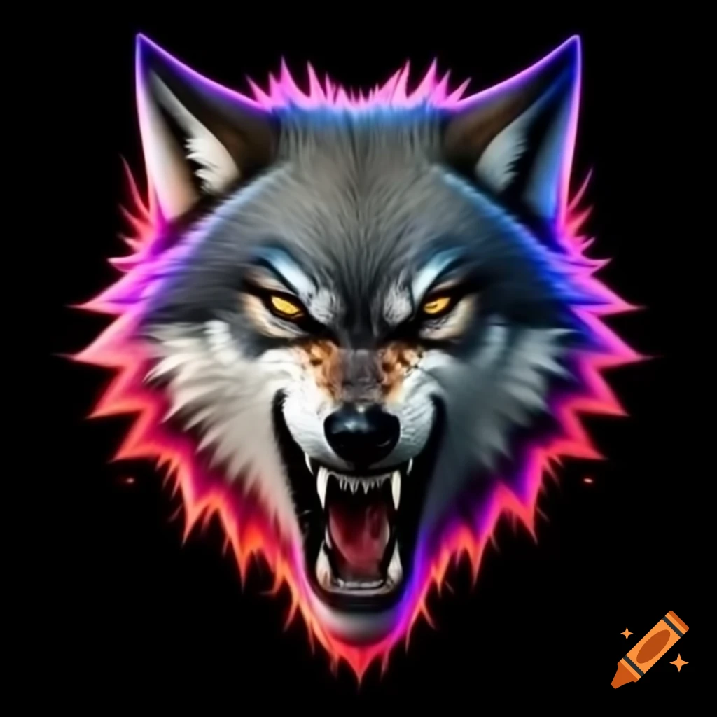Aggressive wolf logo design