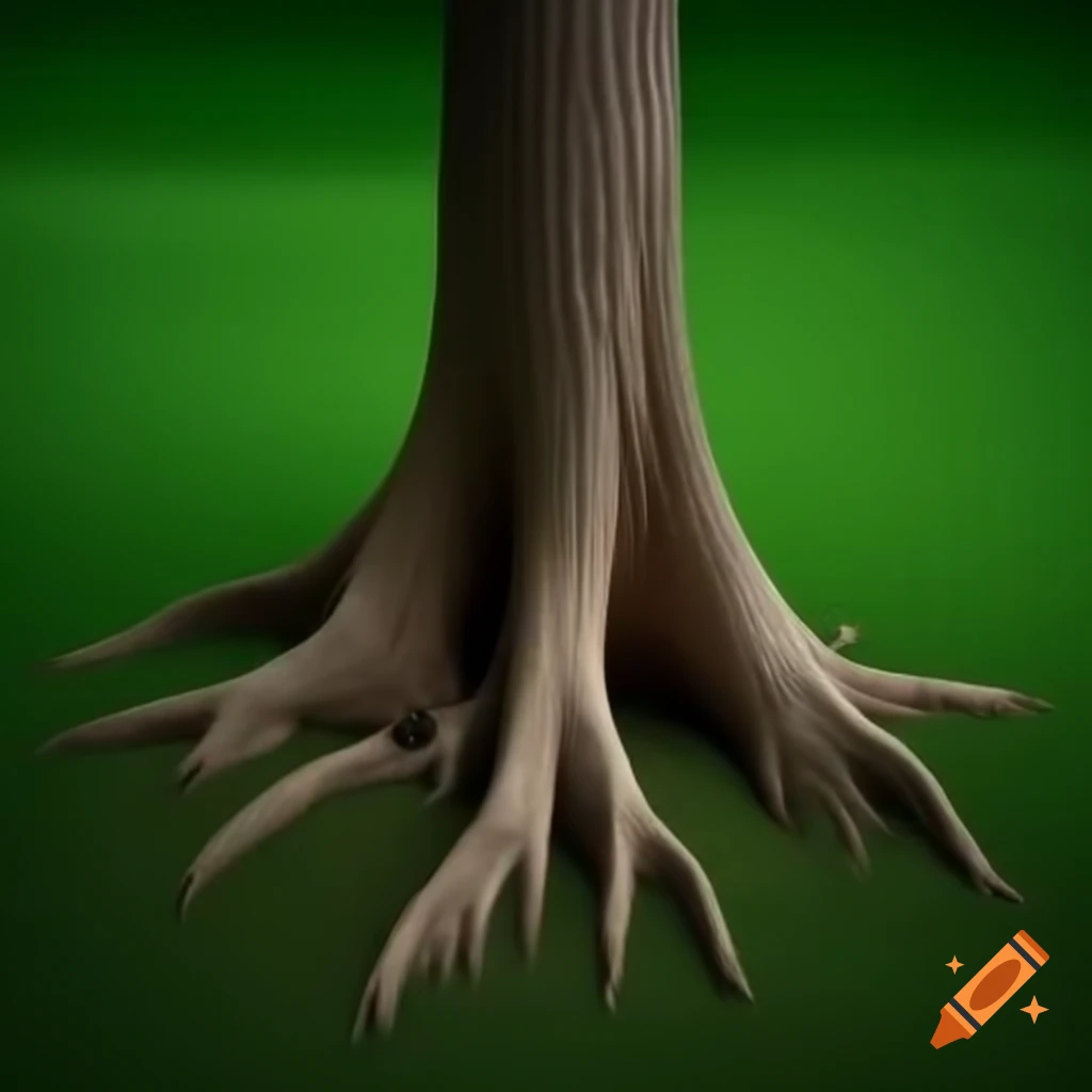 Beech trunk with green background
