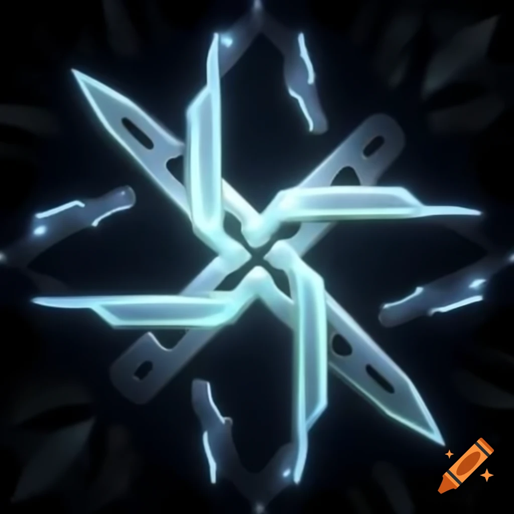 Glowing white twisted rune design