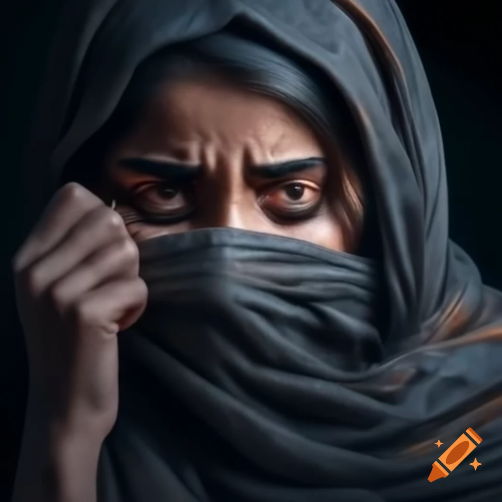 Arabian woman in intricate clothing with tears down her face