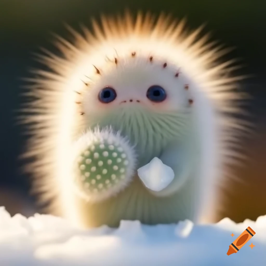 Cactus monster featuring cool, calm demeanor with ice