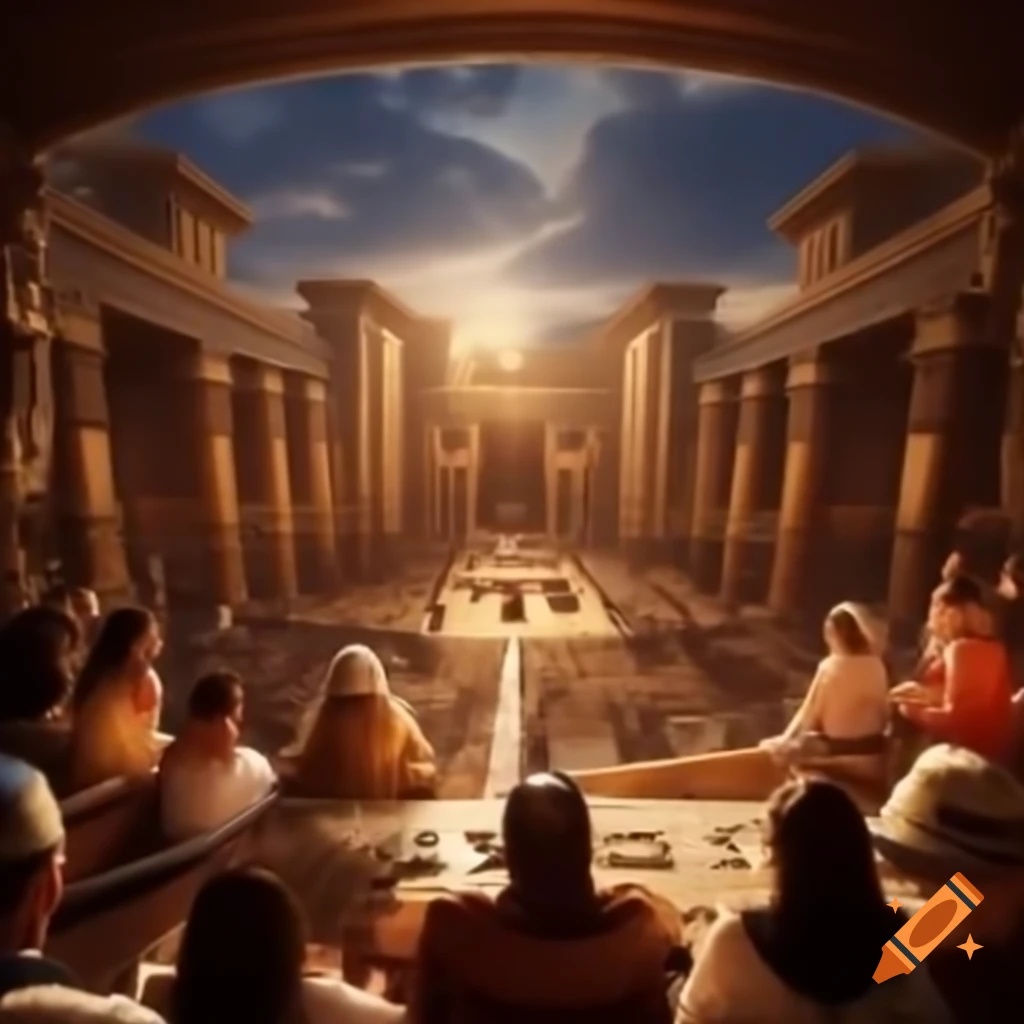 Ancient Egyptian skybox for elite spectators overlooking events