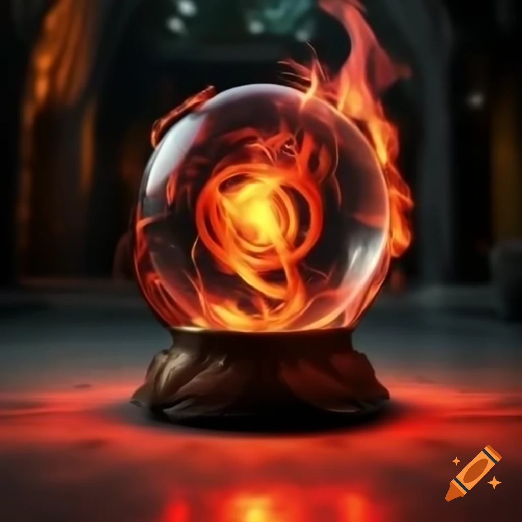Fantasy style red fire sphere