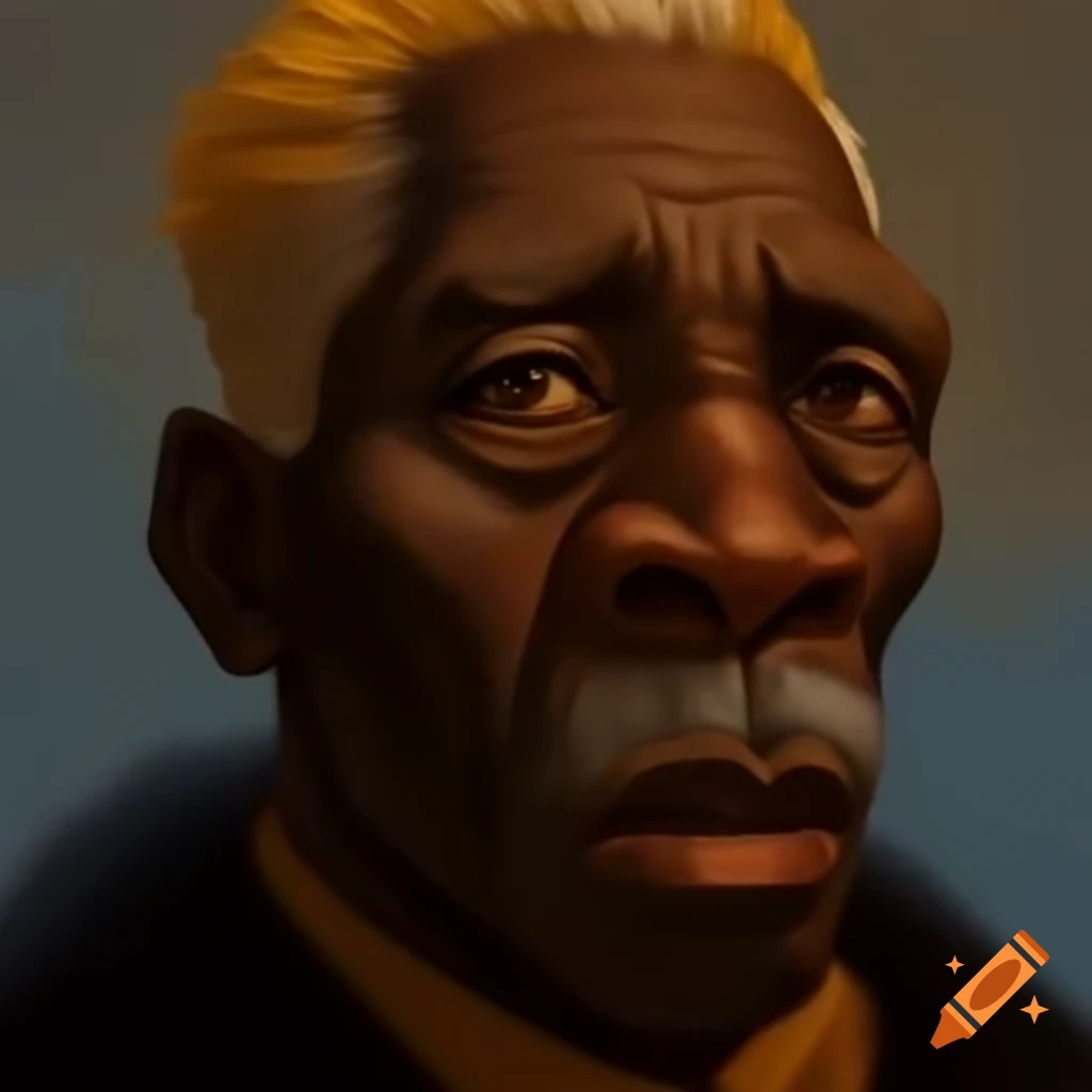 Older black man with golden hair