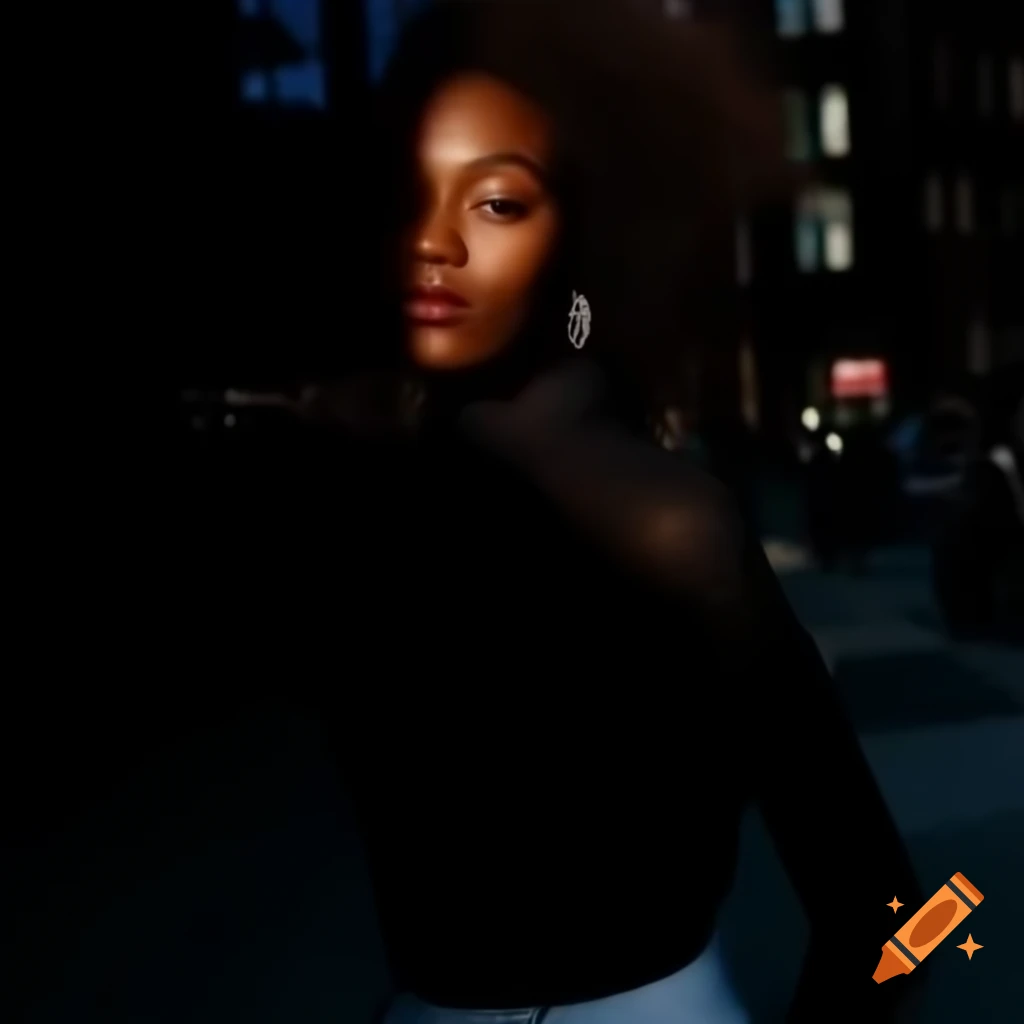 Fashion model posing in stylish urban setting with elegant posture