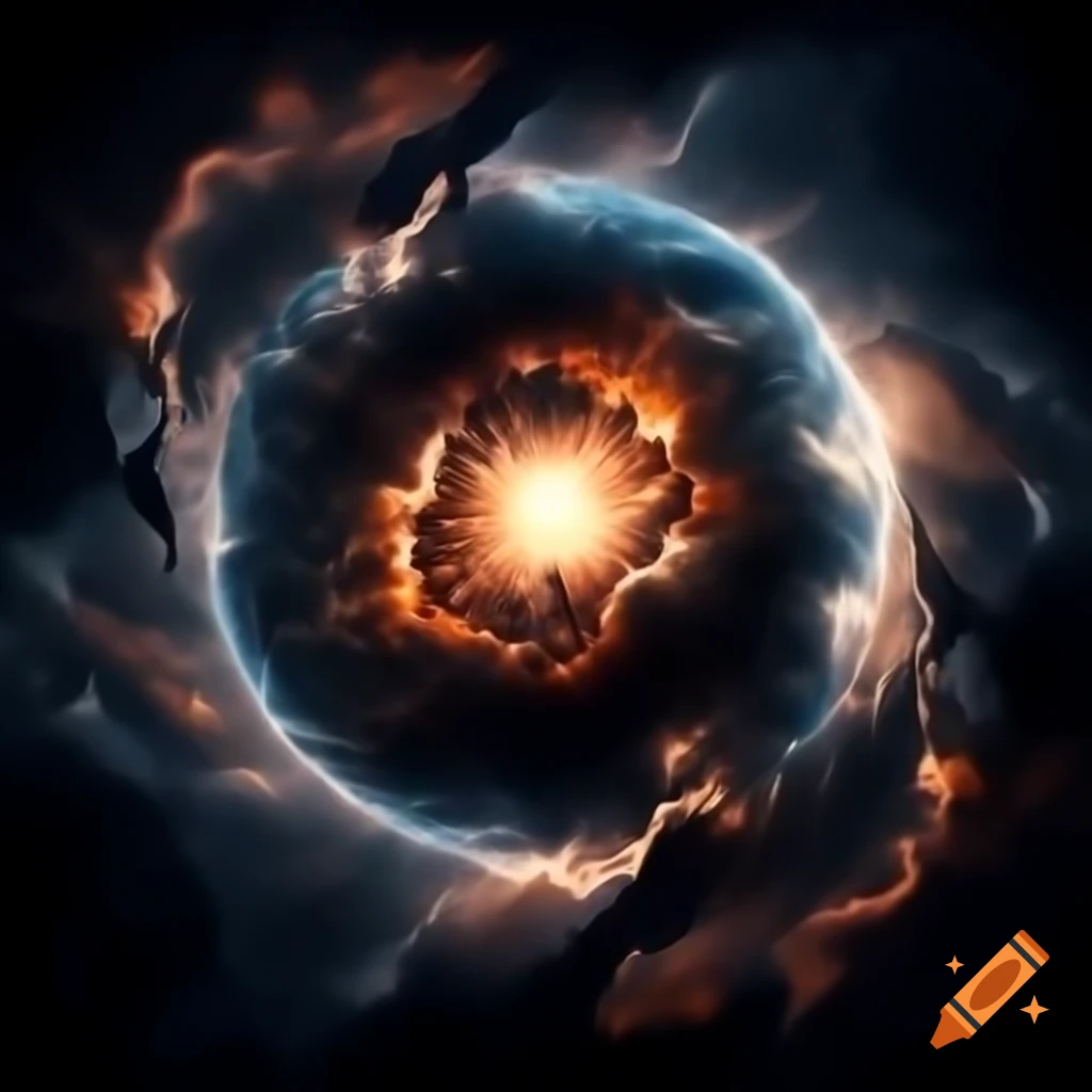 Dramatic scene with Mothership casting eerie glow over combatants