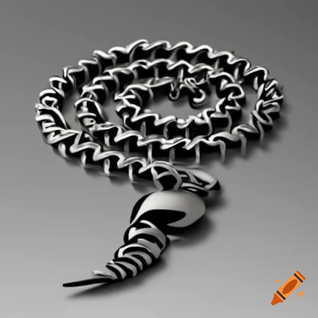 Tornado constructed from high gloss metal chain link
