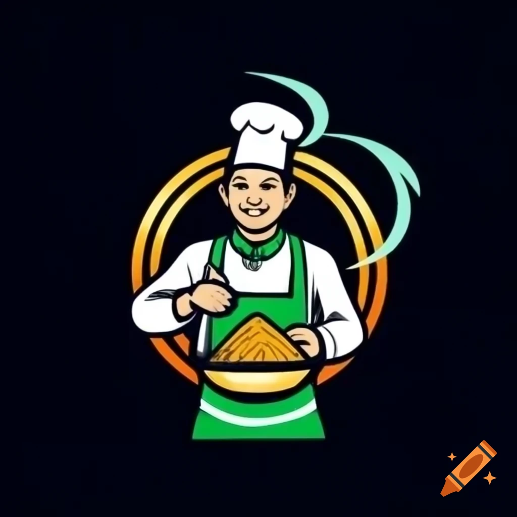 Logo concept for Thai Smile featuring a craftsman chef and rice bowl