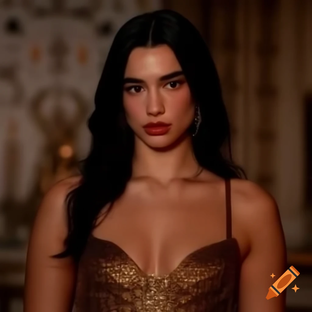 Dua Lipa styled as an Albanian princess