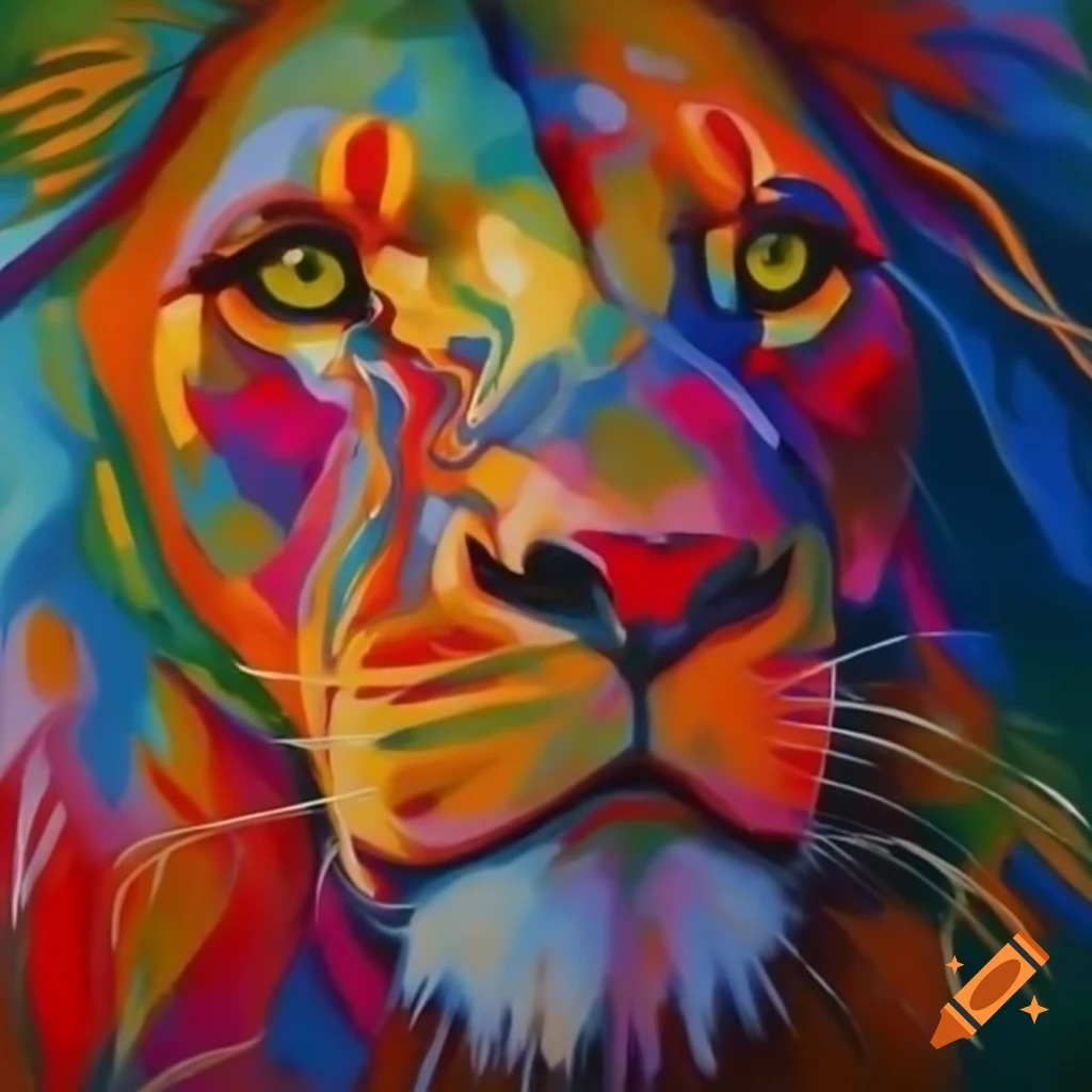 Colorful abstract works inspired by Leon Löwentraut's painting style