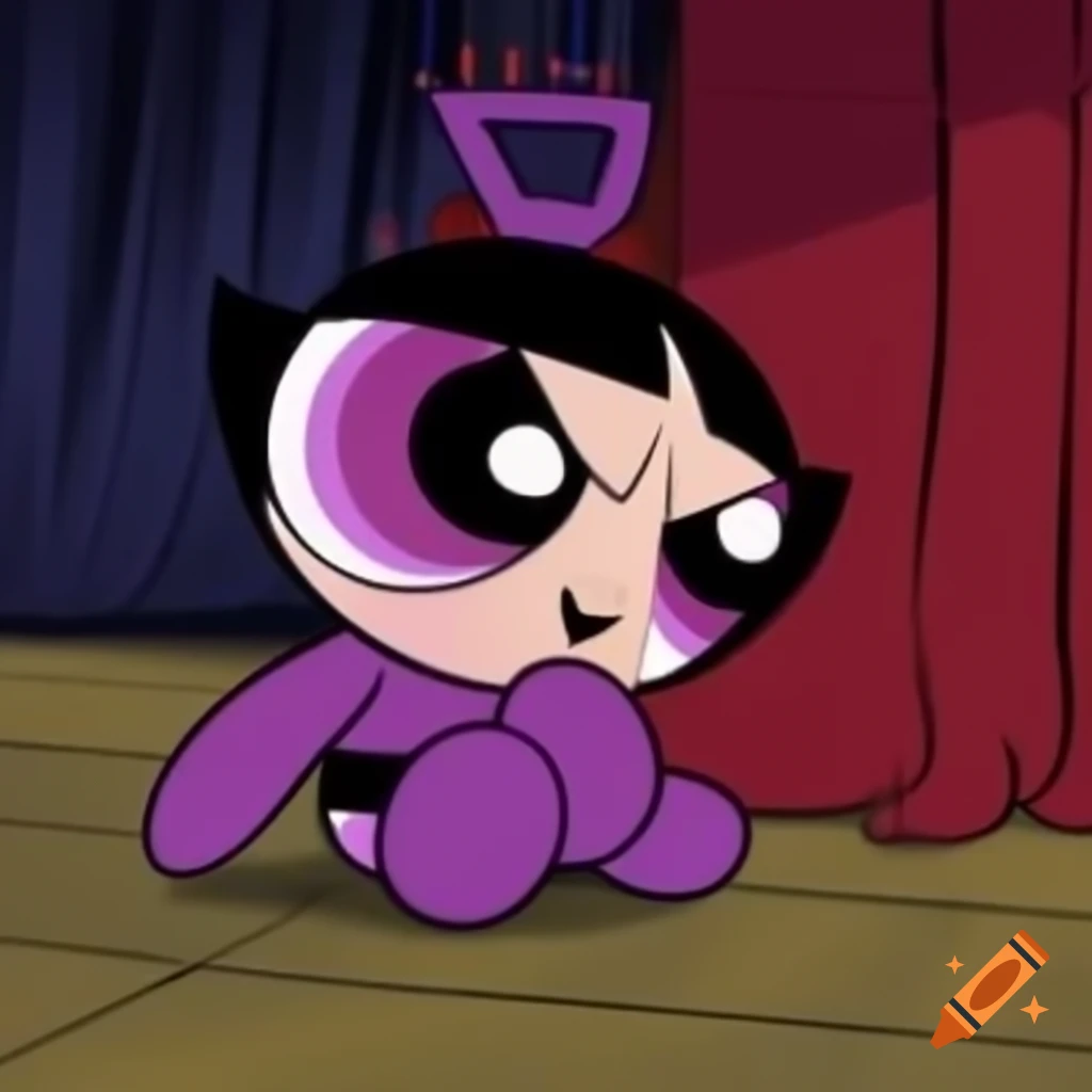 Cartoon scene featuring Queen Vampire Alien Adelline and Tinky Winky Teletubby