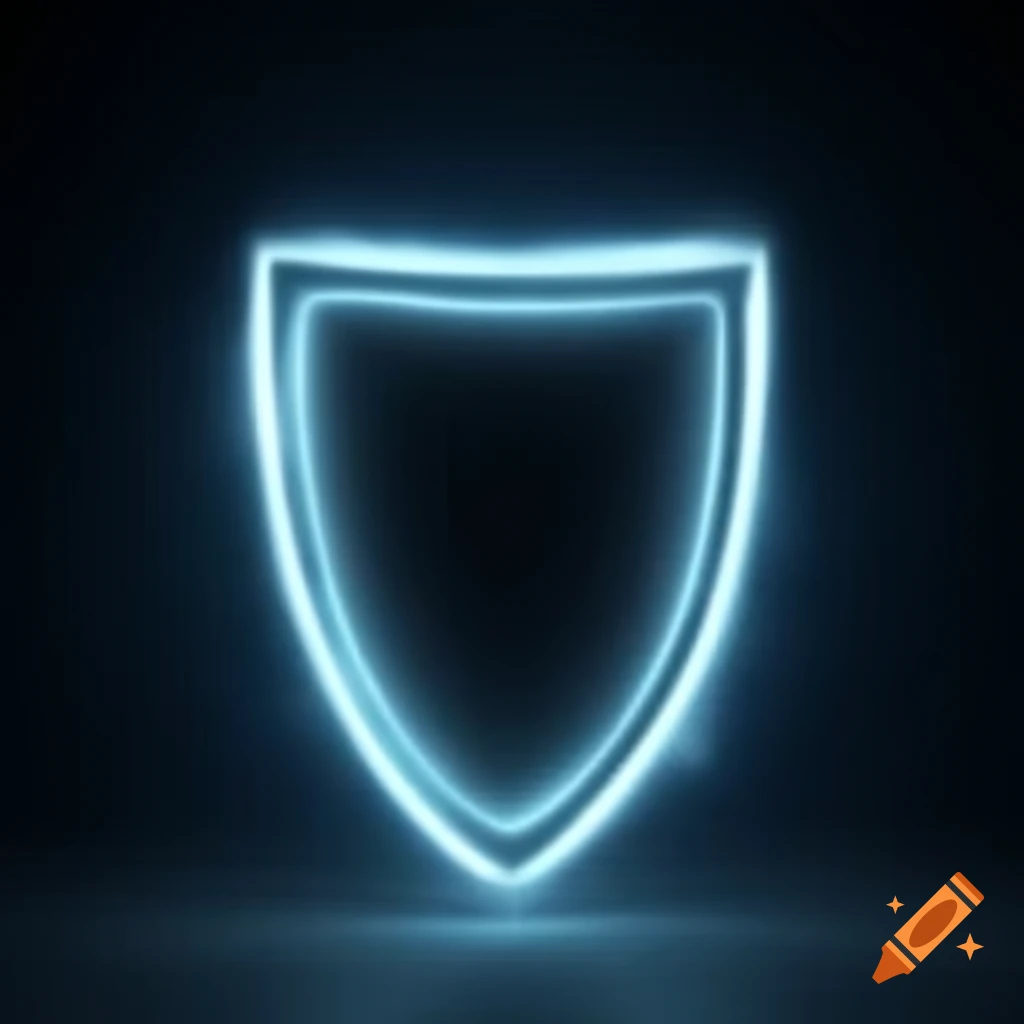 White glowing lines creating a simple shield design