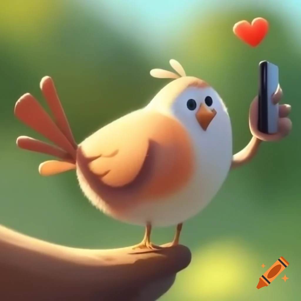 Bird taking a selfie