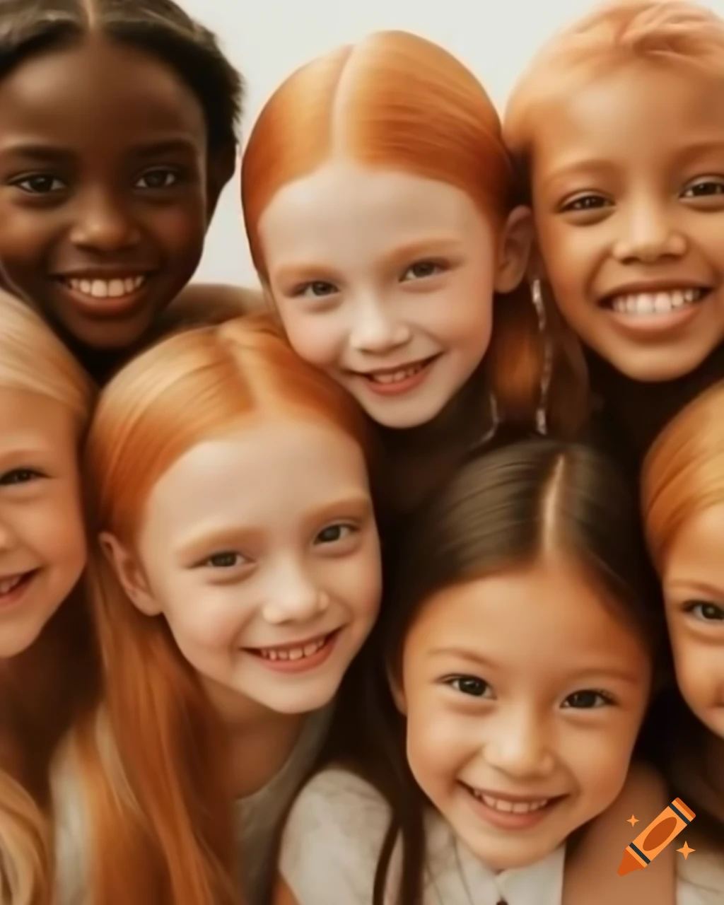 Cute smiling girls with ginger hair and unique embellishments