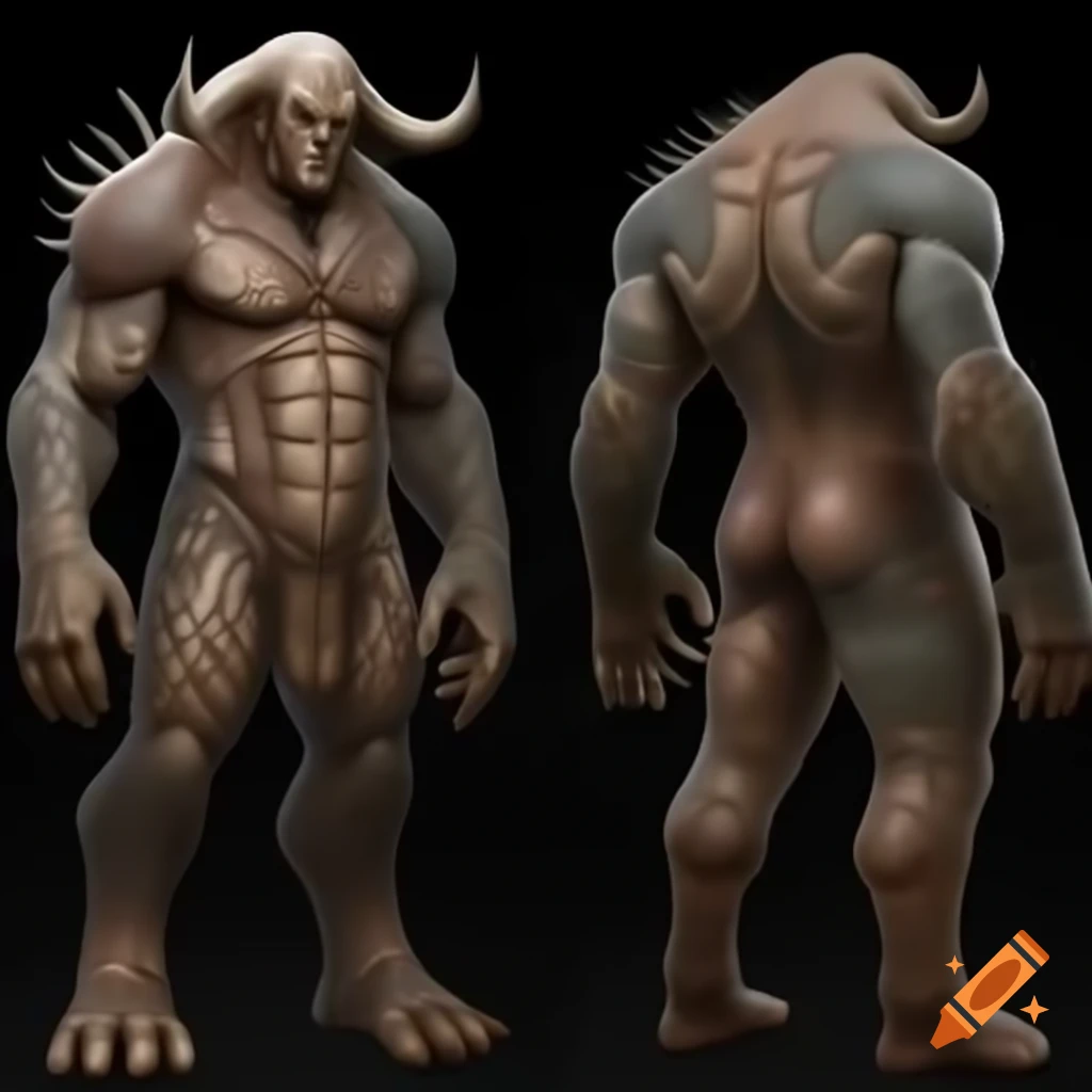 Character description of Ferrox, a massive and muscular figure with tall stature