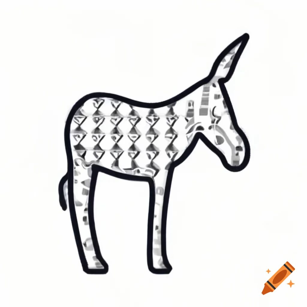 Intricate line art illustration of a horse with geometric patterns on