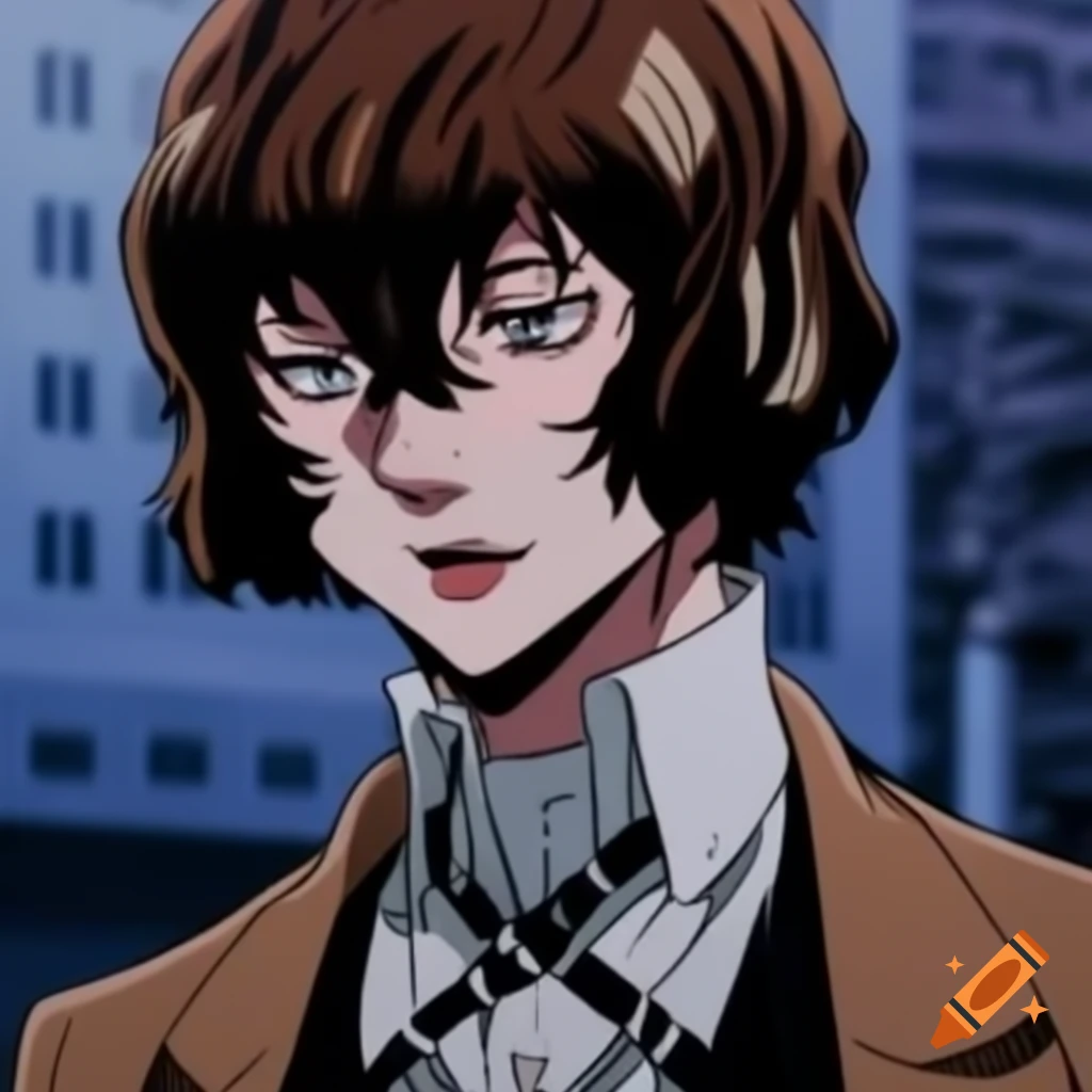 Osamu Dazai illustrated in JoJo art style