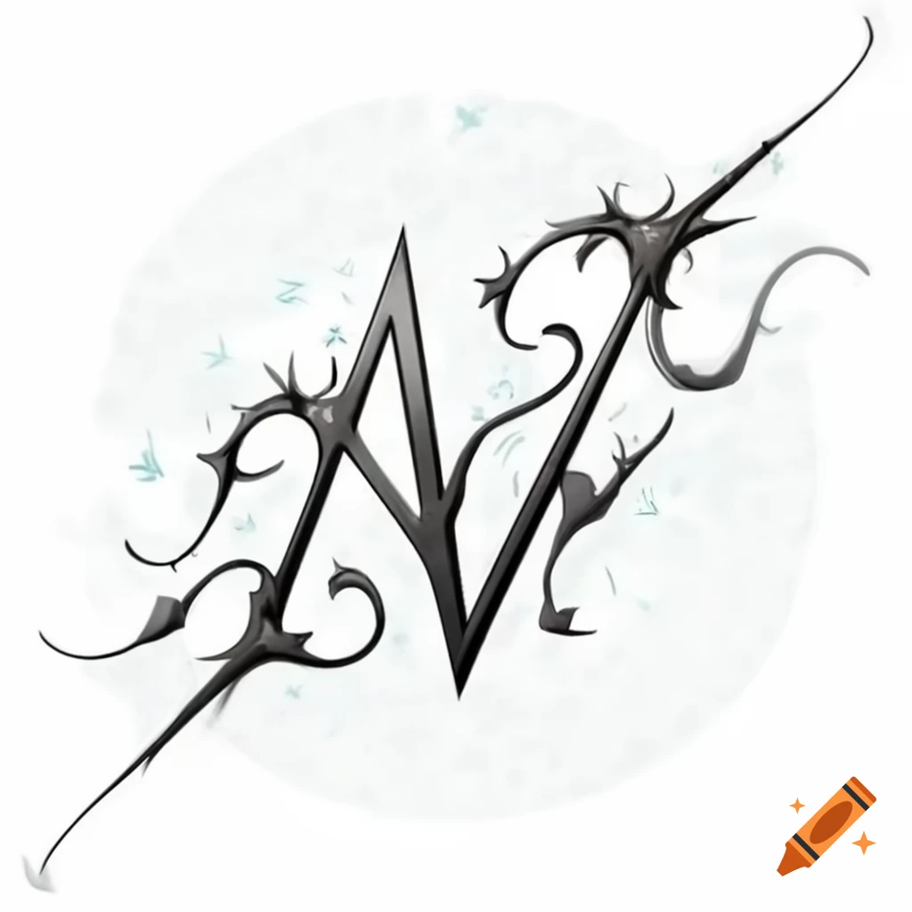 Elegant high fantasy art with ivy branches and typographic elements in Yoshitaka Amano style