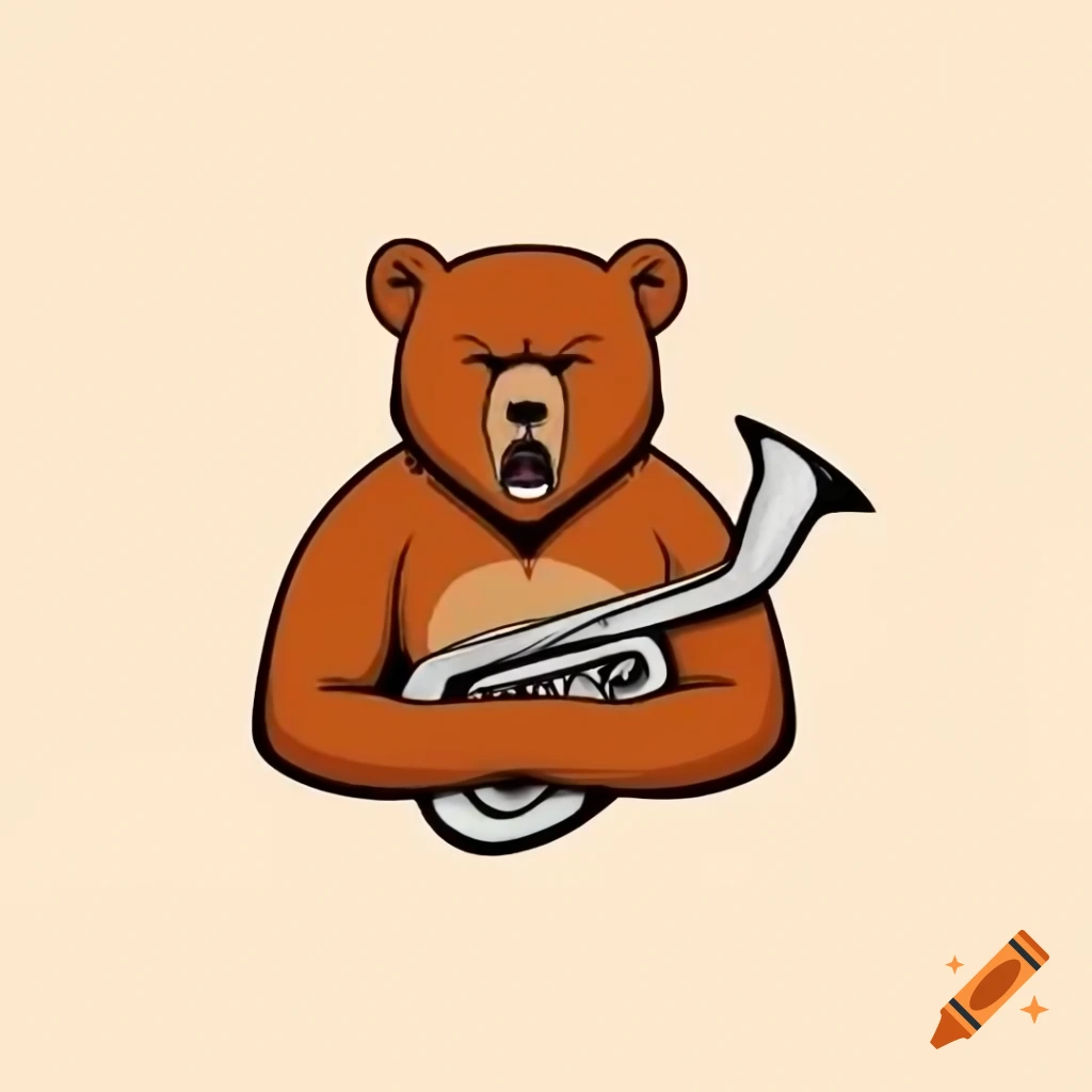 Angry bear hugging Baritone logo